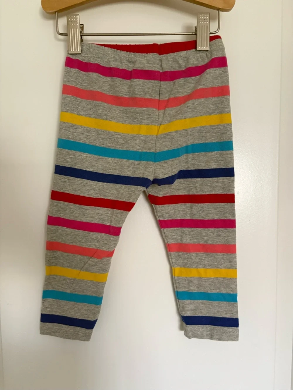 GAP Girls Gray Leggings with Multicolor Stripes